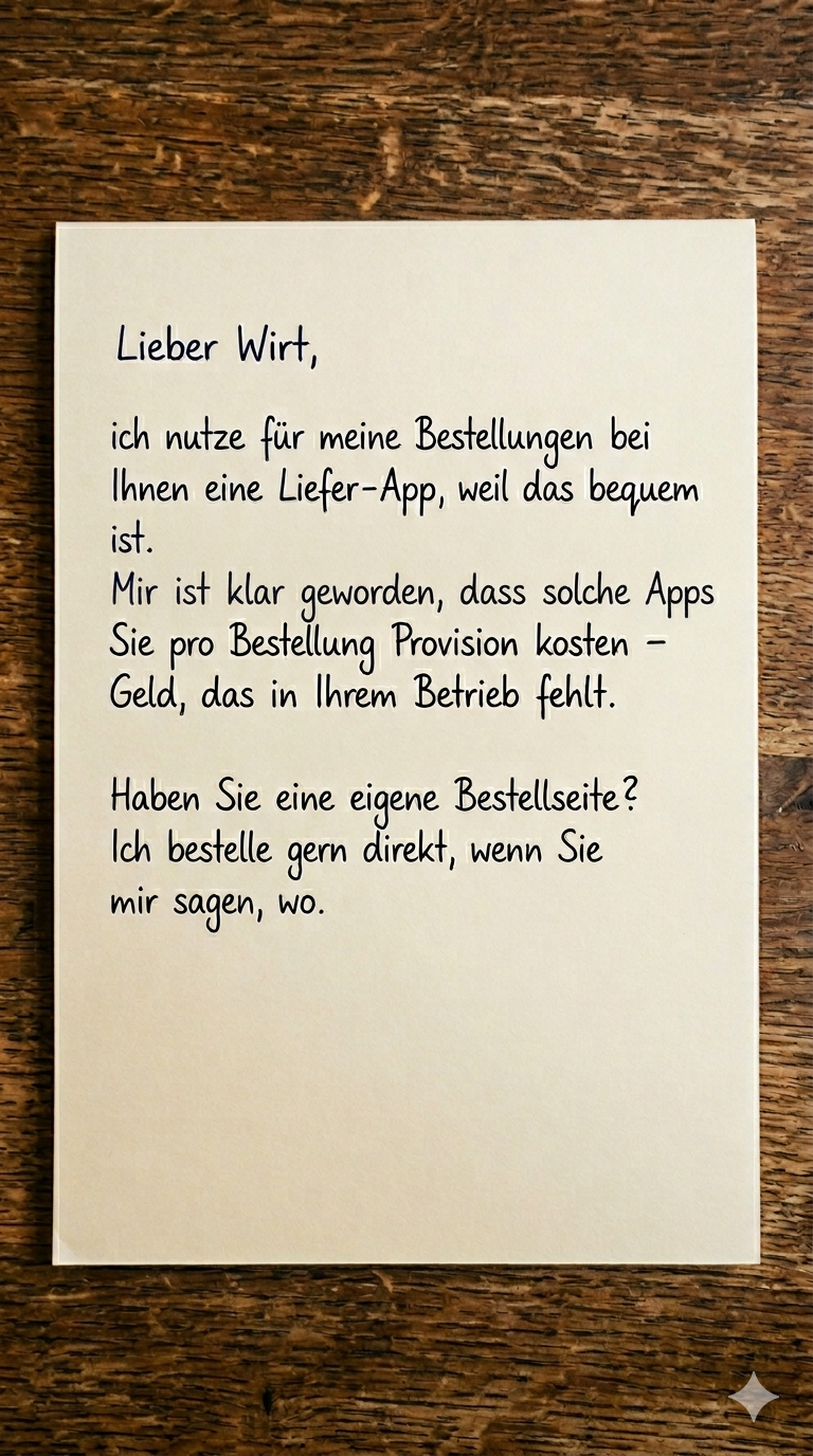 Beispielbrief: Lieber Wirt